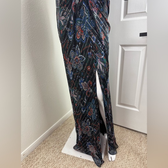 Veronica Beard Kaira Metallic Floral Silk Maxi Dress Size 8 NWT - Picture 7 of 14